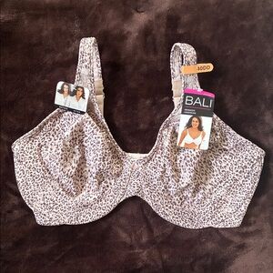 Bali Minimizer Underwire Women's Leopard Print Bra Rosewood Ami DF3385